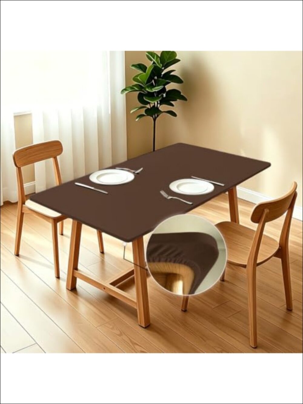 Fitted Table Cover 42x72 Inch Spandex Polyester Wrinkle Resistant Washable